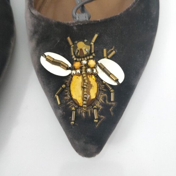 Aquazzura Christy Fauna Bee Embellished Flats 36.5 - Picture 4 of 10